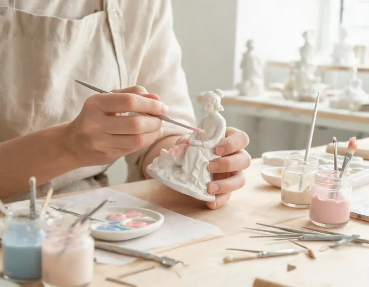 Porcelain craft closeup