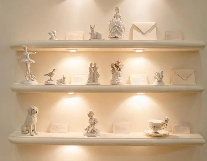 Lladro porcelain catalog display